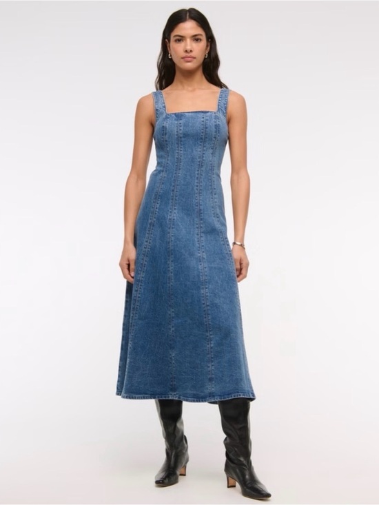 Abercrombie & Fitch Dresses & Skirts - 🍋✨ NWT Abercrombie Mila Denim Midi Dress In Dark Denim Size Medium $120